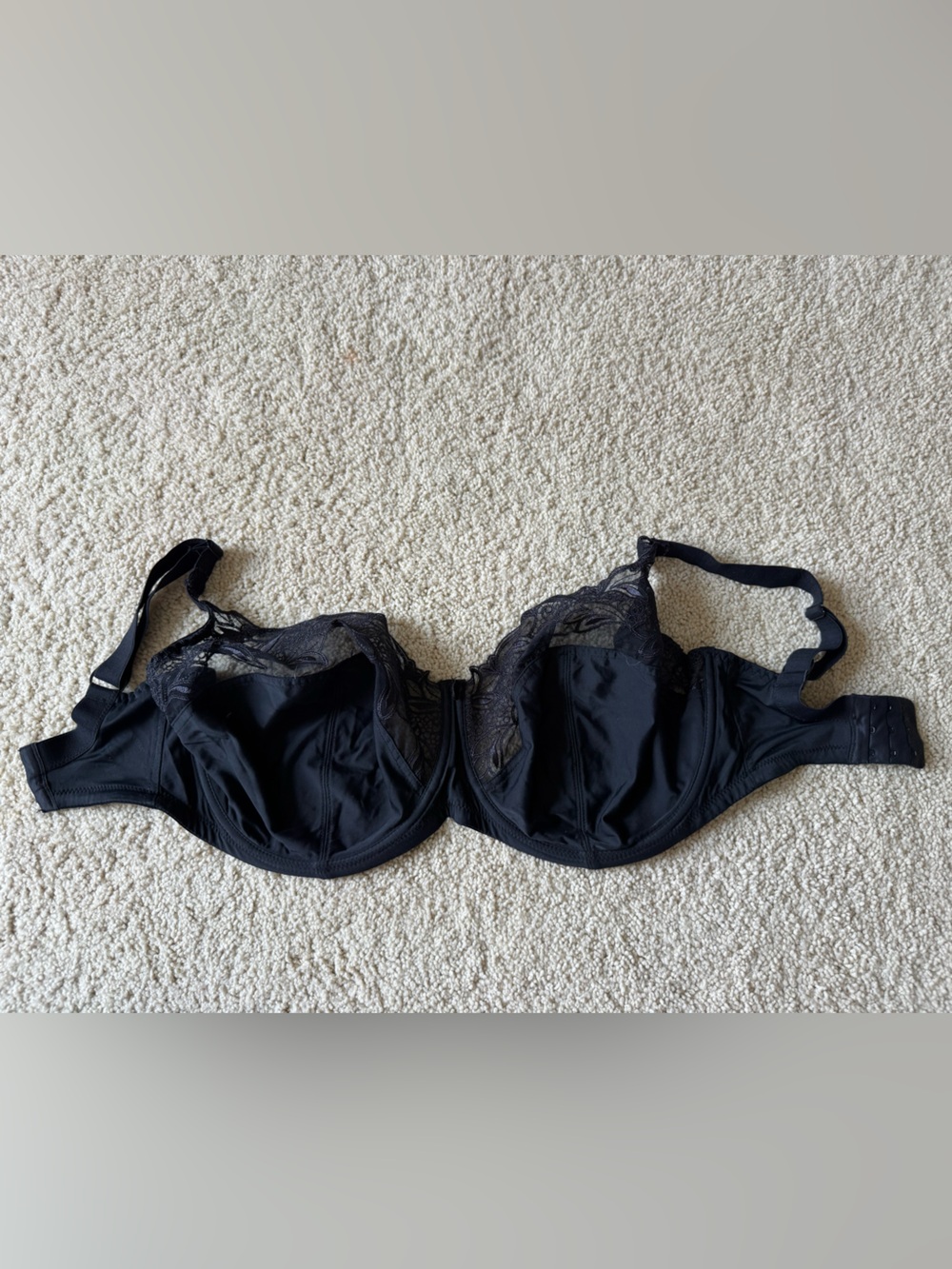 Panache Black Lace-Trim Full Support Bra